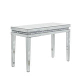 47" Wood and Glass Glam Console Table