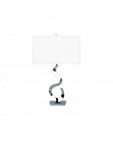 Serpent Table Lamp - Lighting - Chome and white shade 23 inch