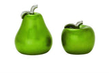 9" Ceramic Green Apple/Pear Set of Two - Home Decor