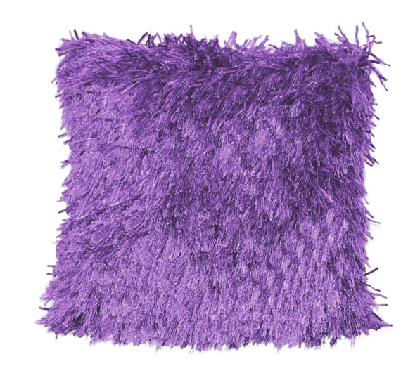 Purple Ribbon Shaggy Throw Pillow
