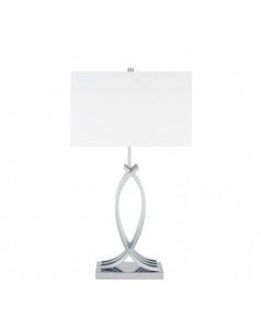 Unity in Chrome Table Lamp - 1 Lighting Settings 27 inch - USB Charger