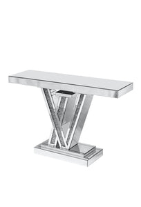 48" LV Console Table - Mirrored & Faux Diamonds