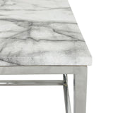 Marble finish End Table with Chrome Base