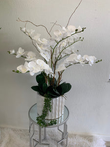 Orchids Artificial Arrangement in Ceramic Vase - Floral & Greenery