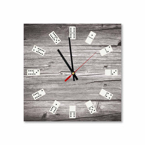 Wooden Dominoes Round/Square Acrylic Wall Clock