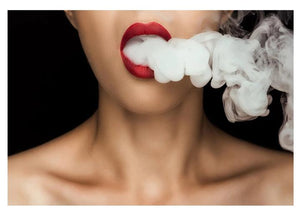 Tempered Glass Art - Smoking Lips Wall Art Decor