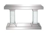 42" Wood and Glass Glam Console Table