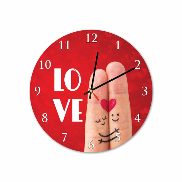 Fingers in Love Round Acrylic Wall Clock
