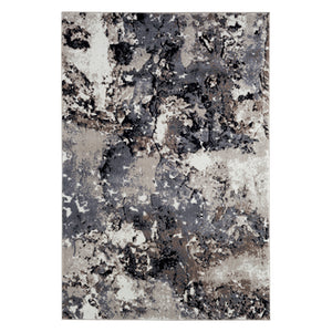 Modern Grey and Beige Abstract Rug