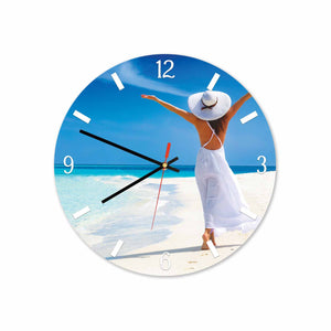 Women in Beach Round Acrylic Wall Clock