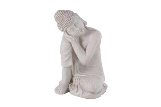 20 X 13 Inch Gray Resin Sitting Buddha Sculpture - Home Decor