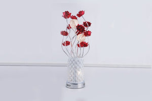 Table Lamp - Lighting - Red Metal and Glass 28 inch