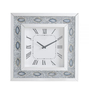 Sonia Wall Clock - Mirrored & Faux Agate