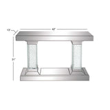 42" Wood and Glass Glam Console Table