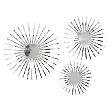 Metal Art - Silver Stainless Steel Contemporary Abstract Wall Decor - Set of 3 20