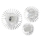 Metal Art - Silver Stainless Steel Contemporary Abstract Wall Decor - Set of 3 20", 16", 12"W
