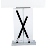 Crystal Rectangle Table Lamp - Lighting - X Shape Chrome 27 inch