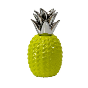 Green And Silver Ceramic Pineapple Table Decor Sculpture - Home Decor
