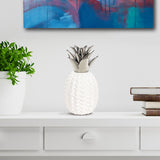 White And Silver Ceramic Pineapple Table Decor Sculpture - Home Decor