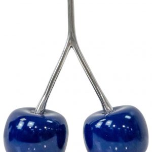 Blue Double Cherry with Aluminum Polished Stem - Home Decor