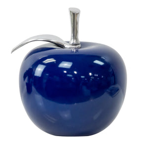 Blue Apple with Aluminum Polished Leaf - Home Decor