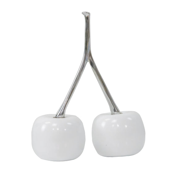 White Double Cherry with Aluminum Polished Stem - Home Decor