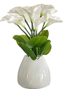 artificial white calla lily Shop Calla Lilies Artificial Arrangement in Ceramic Vase Floral & Greenery