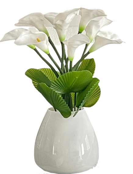 Calla Lilies Artificial Arrangement in Ceramic Vase Floral & Greenery