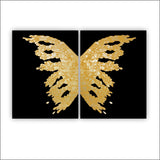 Acrylic Art - Two Printed Mirror Butterfly Appliques Wall Art Decor