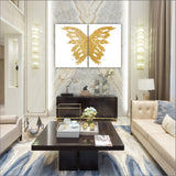 Acrylic Art - Two Printed Mirror Butterfly Appliques Wall Art Decor