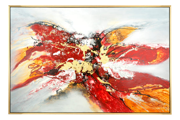 Canvas Art - Red/Gold Abstract Wall Art Decor