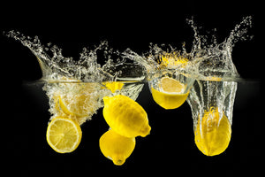 Tempered Glass Art - Lemons Splashing Wall Art Decor