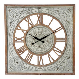 Brown Metal Farmhouse Vintage Wall Clock - 36" x 2" x 36"