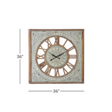 Brown Metal Farmhouse Vintage Wall Clock - 36" x 2" x 36"