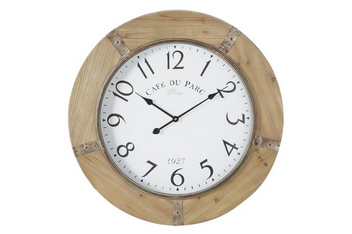 Brown Wood Rustic Wall Clock - 32