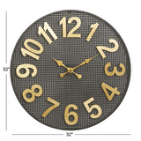 Copy of Black Metal Industrial Wall Clock - 32" x 1" x 32"
