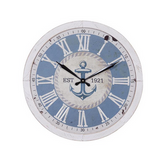 Copy of White Metal Coastal Nautical Wall Clock - 24" x 24" x 2"