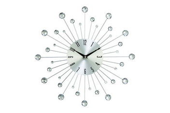Silver Metal Glam Abstract Wall Clock - 15