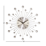 Copy of Silver Metal Glam Abstract Wall Clock - 15" x 2" x 15"