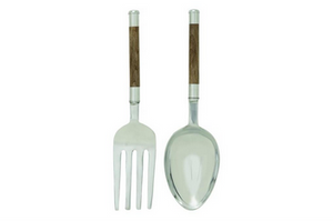 Copy of Metal Art - Silver Aluminum Traditional Kitchen Utensils Wall Decor - Set of 2 7"W X 22"H