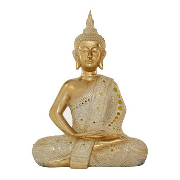 Gold Polystone Glam Buddha Sculpture, 14