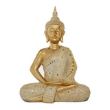 Gold Polystone Glam Buddha Sculpture, 14" x 9" x 20" - Home Decor