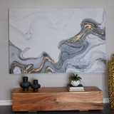 Canvas Art - Gray Geode Waves Wall Art Decor