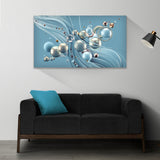 Tempered Glass Art - Blue with Mirror Abstract Wall Art Decor