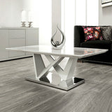 Marble finish End Table with Wood Base