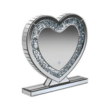 Silver Heart Shape Table Mirror