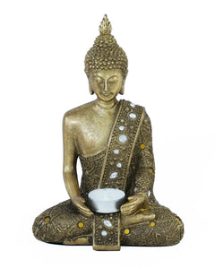 10" Gold Sitting Buddha - Home Decor