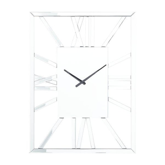 Silver Wood Glam Wall Clock, 32