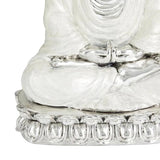 13" Sitting Silver/White Buddha - Home Decor