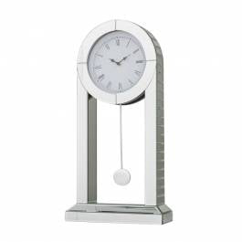 Silver Wood Glam Clock, 24